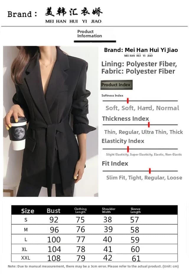 Women's Pink Korean Style Blazer Jacket - Medium Length, British Casual Personality, Spring/Autumn Fashion with Belt Detail showcase 2