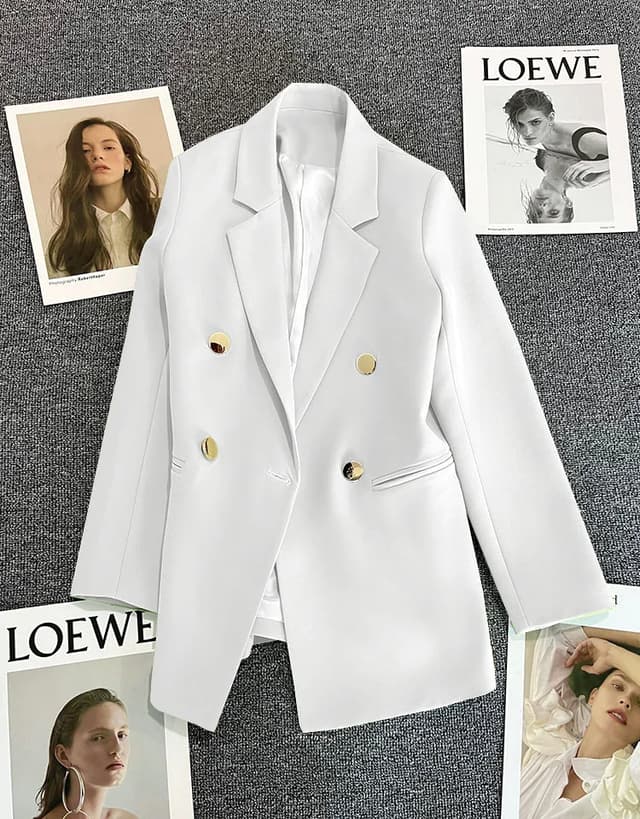 Women's Elegant Single Button Blazer 2023 Autumn/Winter Slim Fit Stylish Jacket Coat, Long Sleeve Chic Office Lady Casual Tops showcase 9