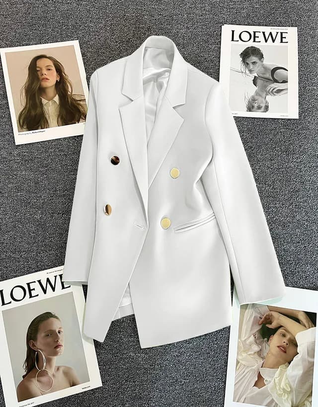 Women's Elegant Single Button Blazer 2023 Autumn/Winter Slim Fit Stylish Jacket Coat, Long Sleeve Chic Office Lady Casual Tops showcase 4