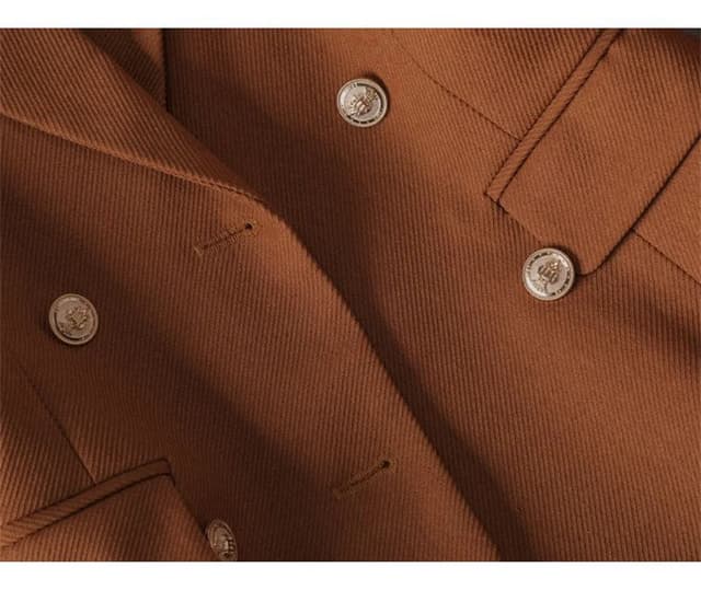 Women's Long Blazer Jacket - Autumn Winter Office Formal Business Work Wear Coat in Khaki, Coffee, Black showcase 14