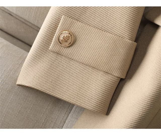 Women's Long Blazer Jacket - Autumn Winter Office Formal Business Work Wear Coat in Khaki, Coffee, Black showcase 17