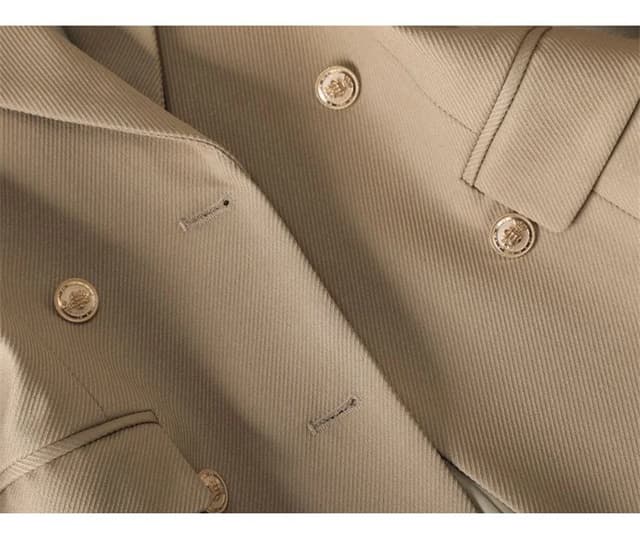 Women's Long Blazer Jacket - Autumn Winter Office Formal Business Work Wear Coat in Khaki, Coffee, Black showcase 16