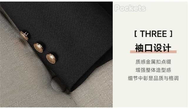 Women's Autumn Contrast Color Double Breasted Notched Loose Fit Blazer Coat - Stylish Long Sleeve Office Jacket for Fashionable Ladies showcase 11