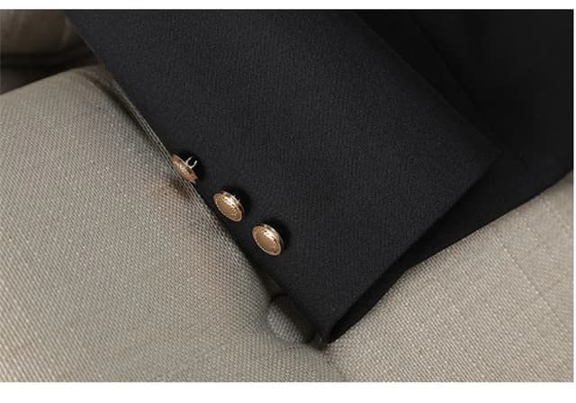 Women's Autumn Contrast Color Double Breasted Notched Loose Fit Blazer Coat - Stylish Long Sleeve Office Jacket for Fashionable Ladies showcase 14