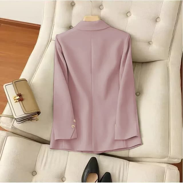 Women's Casual Long Sleeve Blazer Pant Set 2-Piece Suit 2025 Fashion Elegant Office Work Outfits showcase 11