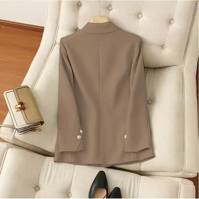 Women's Casual Long Sleeve Blazer Pant Set 2-Piece Suit 2025 Fashion Elegant Office Work Outfits showcase 15