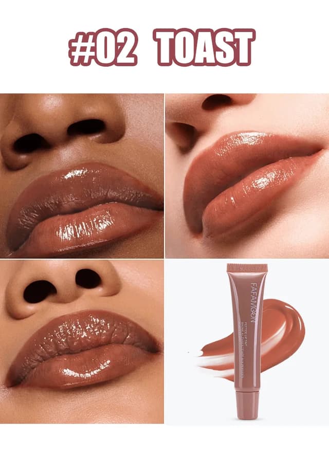 Moisturizing Transparent Lip Gloss Oil - Nude Brown Plumping Effect, Soft Tube Mirror Finish, Beauty Cosmetics Makeup for a Natural Look showcase 7