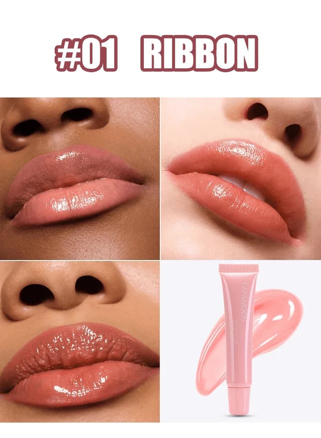 Moisturizing Transparent Lip Gloss Oil - Nude Brown Plumping Effect, Soft Tube Mirror Finish, Beauty Cosmetics Makeup for a Natural Look showcase 6