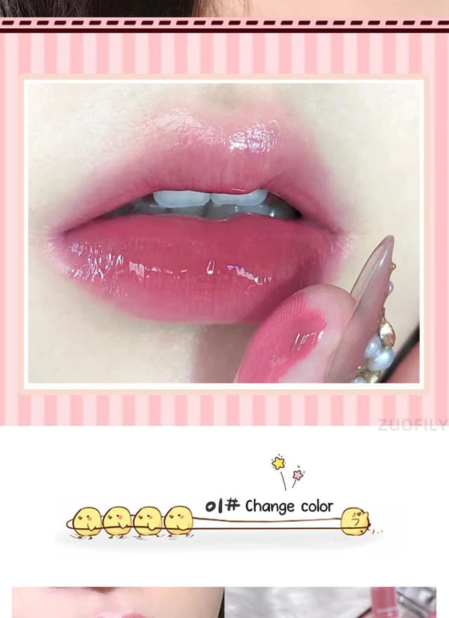 3PCS Crystal Jelly Lip Gloss Set - Color Changing & Glitter Transparent Glass Lip Oil for Moisturizing, Non-Greasy, Long-Lasting Shine showcase 7