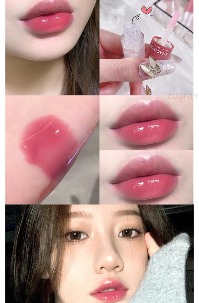 3PCS Crystal Jelly Lip Gloss Set - Color Changing & Glitter Transparent Glass Lip Oil for Moisturizing, Non-Greasy, Long-Lasting Shine showcase 8