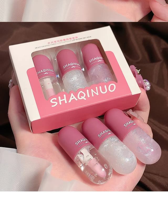 3PCS Crystal Jelly Lip Gloss Set - Color Changing & Glitter Transparent Glass Lip Oil for Moisturizing, Non-Greasy, Long-Lasting Shine showcase 14