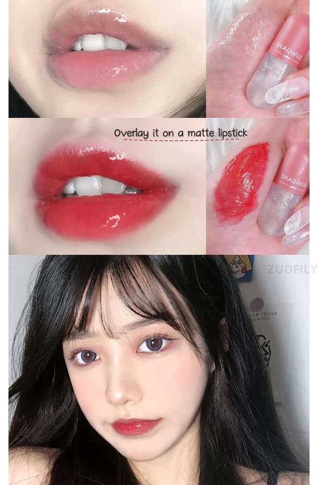 3PCS Crystal Jelly Lip Gloss Set - Color Changing & Glitter Transparent Glass Lip Oil for Moisturizing, Non-Greasy, Long-Lasting Shine showcase 10