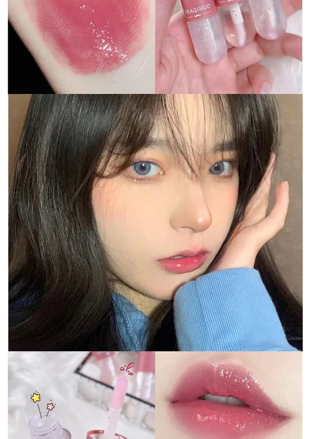 3PCS Crystal Jelly Lip Gloss Set - Color Changing & Glitter Transparent Glass Lip Oil for Moisturizing, Non-Greasy, Long-Lasting Shine showcase 12