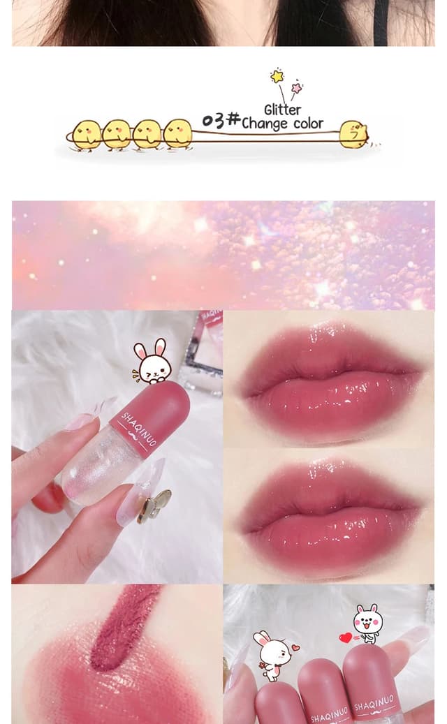 3PCS Crystal Jelly Lip Gloss Set - Color Changing & Glitter Transparent Glass Lip Oil for Moisturizing, Non-Greasy, Long-Lasting Shine showcase 11