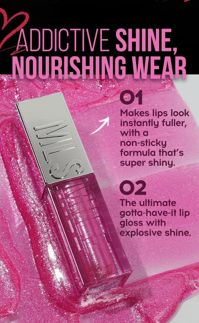 Sparkling Diamond Liquid Lip Gloss with Shimmer and Glitter, Big Brush Plumper Oil for a High-Gloss, Pearly Finish - 6 Colors Available showcase 4