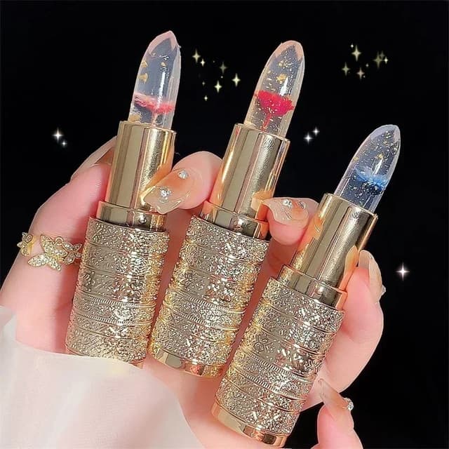 Flower Jelly Lip Gloss Lipstick Balm - Temperature Color Changing Moisturizing Long Lasting Lip Care Makeup for Women showcase 1