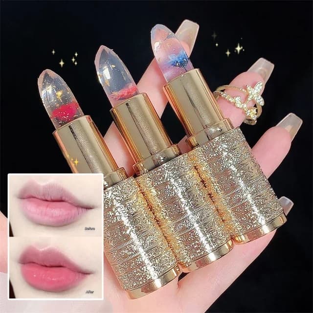 Flower Jelly Lip Gloss Lipstick Balm - Temperature Color Changing Moisturizing Long Lasting Lip Care Makeup for Women showcase 5