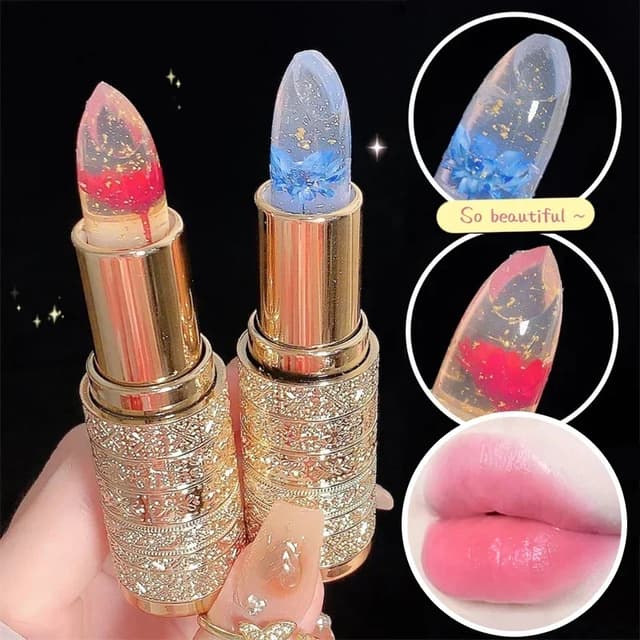 Flower Jelly Lip Gloss Lipstick Balm - Temperature Color Changing Moisturizing Long Lasting Lip Care Makeup for Women showcase 13
