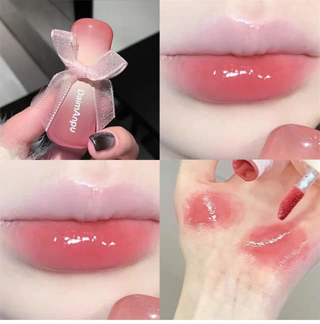 Jelly Glass Lip Gloss Moisturizing Tint Mirror Waterproof Non-stick Cup Solid Lipstick Cosmetic for All Occasions showcase 8