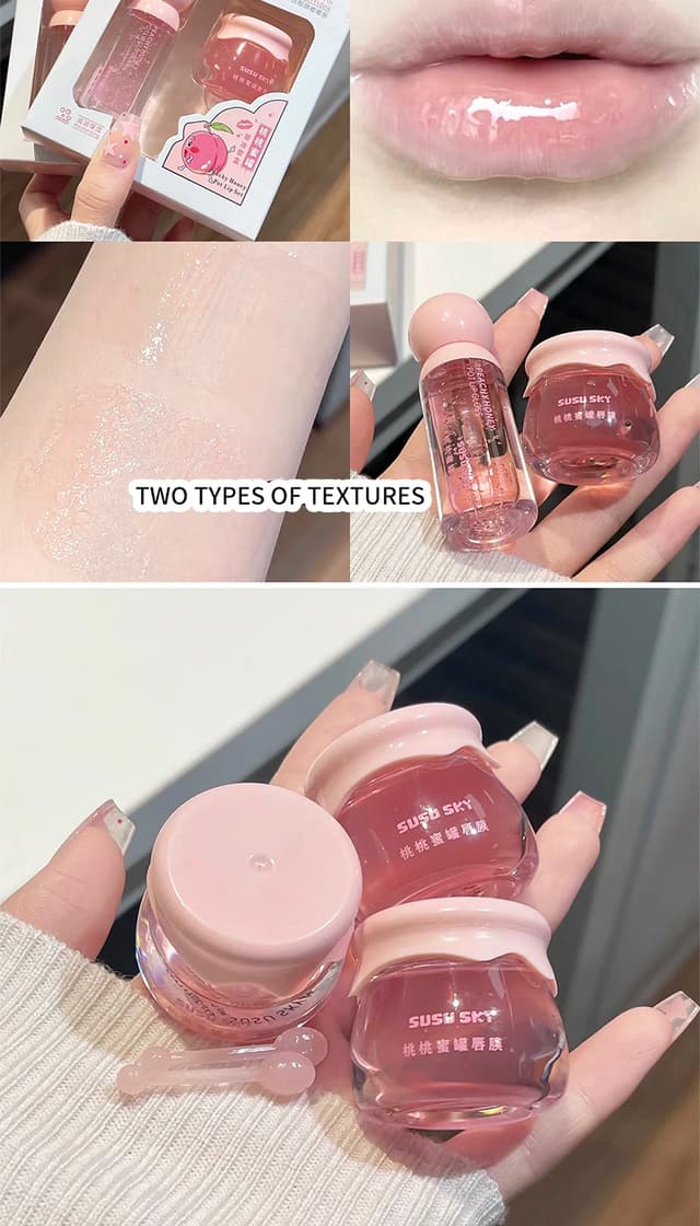 SUSU SKY Peach Honey Jar Lip Makeup Kit - Moisturizing & Nourishing Lip Care Set for Soft, Hydrated Lips showcase 9
