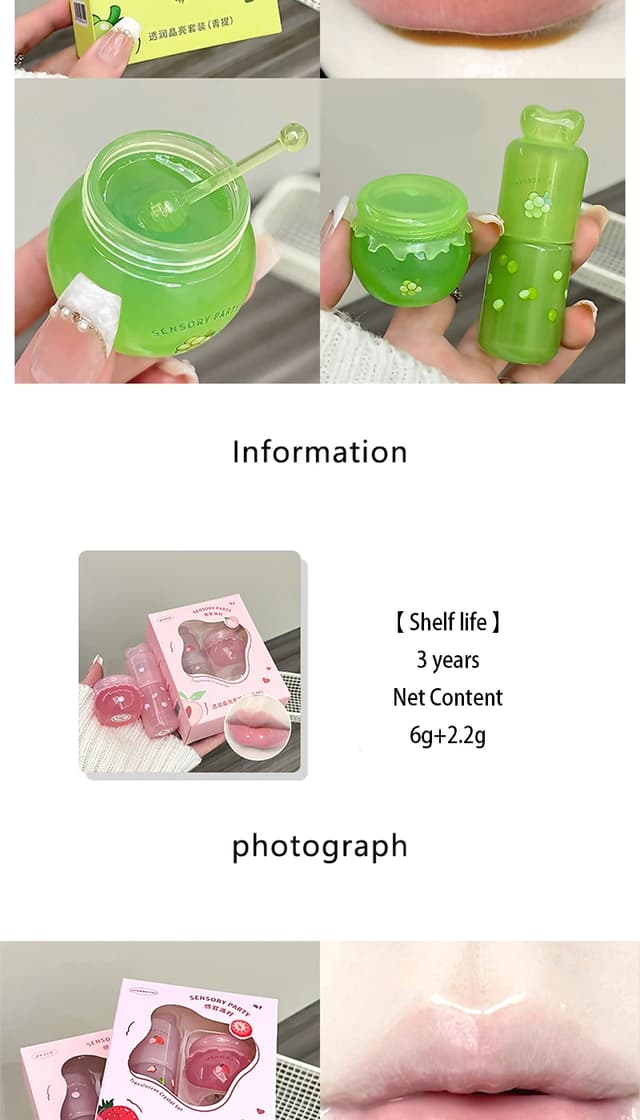 Sensory Party Hydrating & Brightening Lip Mask - Deep Moisture, Lip Wrinkle Reduction, 24-Hour Hydration Lip Oil for Soft, Plump Lips showcase 18