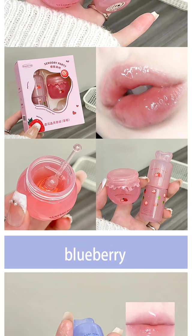 Sensory Party Hydrating & Brightening Lip Mask - Deep Moisture, Lip Wrinkle Reduction, 24-Hour Hydration Lip Oil for Soft, Plump Lips showcase 14