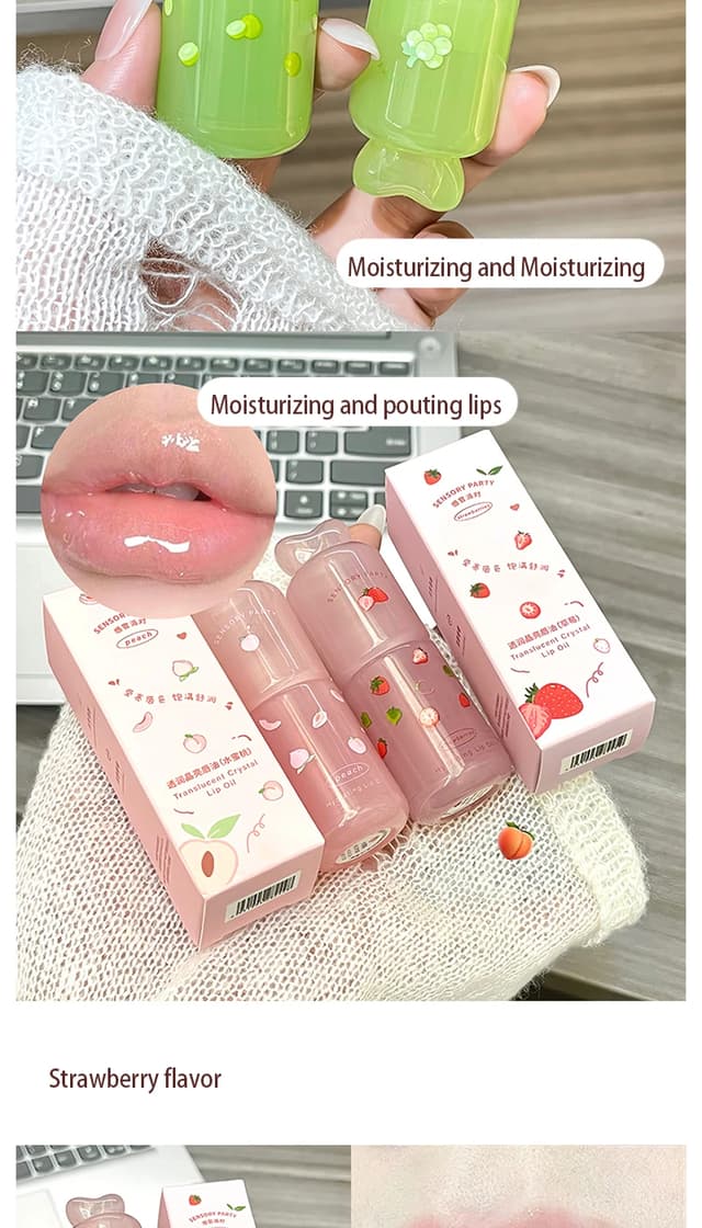 Sensory Party Hydrating & Brightening Lip Mask - Deep Moisture, Lip Wrinkle Reduction, 24-Hour Hydration Lip Oil for Soft, Plump Lips showcase 4