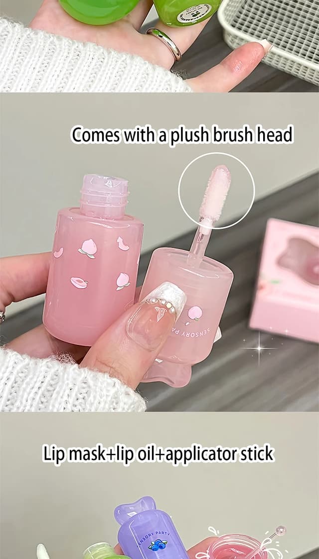 Sensory Party Hydrating & Brightening Lip Mask - Deep Moisture, Lip Wrinkle Reduction, 24-Hour Hydration Lip Oil for Soft, Plump Lips showcase 12