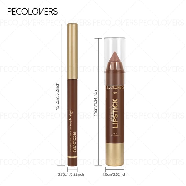 2PCS Brown Lip Liner & Matte Lip Crayon Set - Waterproof Long-Lasting Makeup for All Styles showcase 4