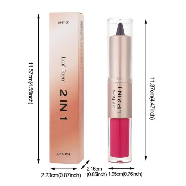 2-in-1 Gradient Lipliner Pen & Lip Gloss - Nude Brown Matte Lip Liner with Mirror Finish, Waterproof, Non-Stick, Long-Lasting Makeup for Stunning Lips showcase 11