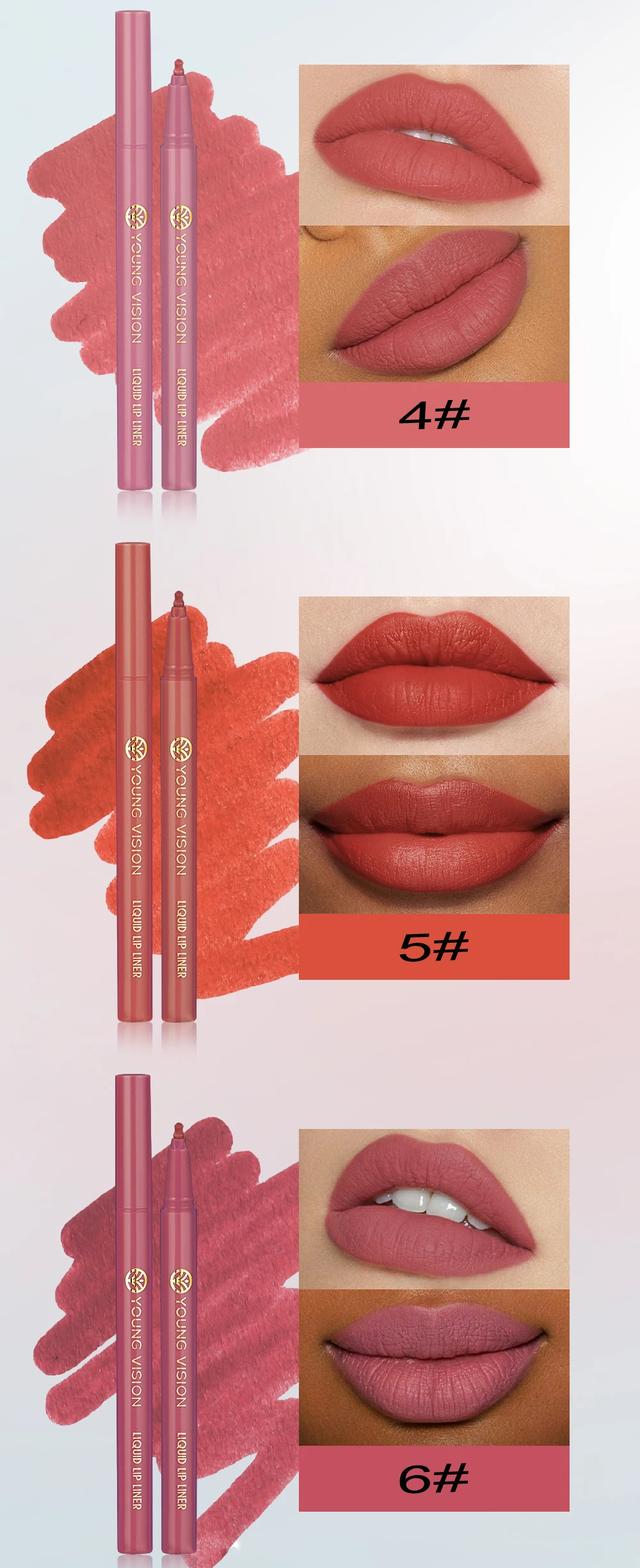 12 Color Matte Liquid Lipliner Set - Waterproof Fog Surface Lip Glaze with Sponge Gourd Head Applicator for Natural Red Tones showcase 7