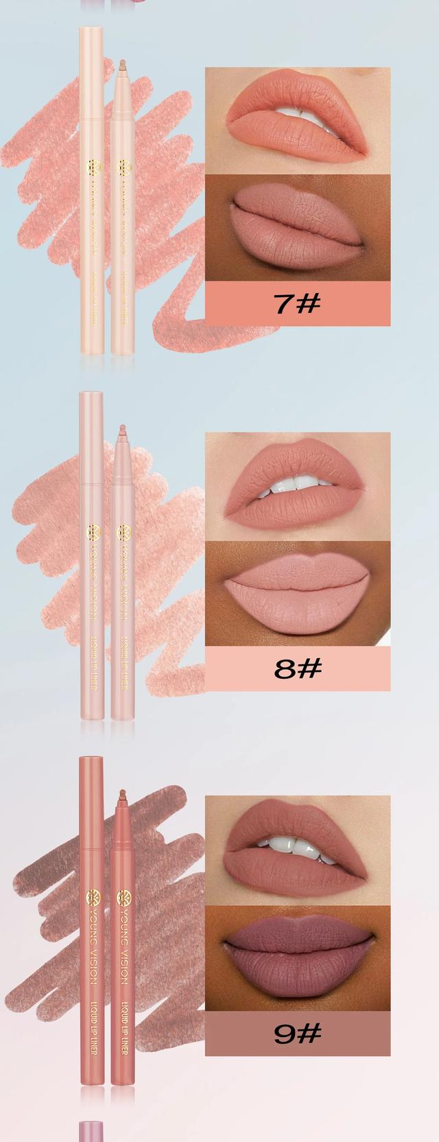 12 Color Matte Liquid Lipliner Set - Waterproof Fog Surface Lip Glaze with Sponge Gourd Head Applicator for Natural Red Tones showcase 8