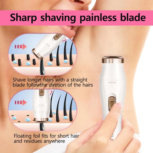 Women's Electric Shaver & Bikini Trimmer - Portable Painless Epilator for Face, Underarms, Legs - Gentle Hair Removal for Ladies showcase 2