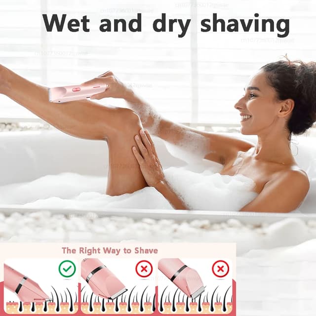 Women's Waterproof Electric Shaver & Bikini Trimmer - Dual Head, Painless Body Hair Removal for Legs, Underarms, Face - 3/6mm Comb Guide, USB Rechargeable showcase 3