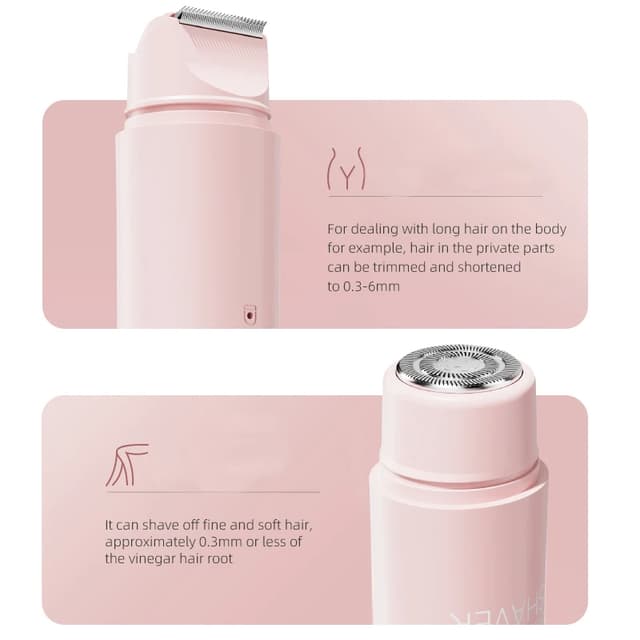 Rechargeable Electric Shaver for Women, Dual Head Bikini Trimmer, Wet & Dry Use, Cordless Personal Grooming Device showcase 8