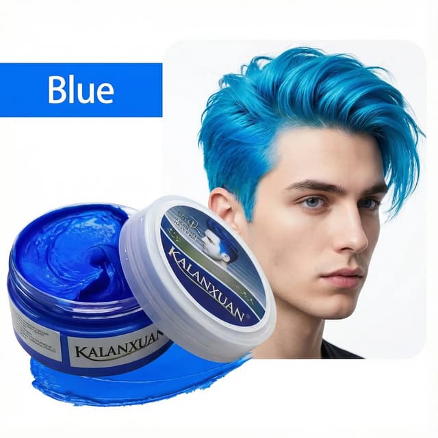 Temporary Teal Hair Color Wax for Kids & Adults - Instant Non-Toxic Hair Dye Cream for Fun Styles showcase 7