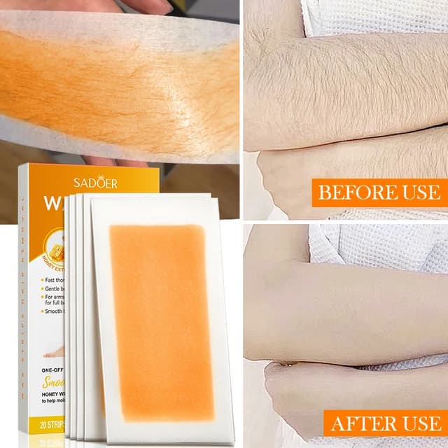 10PCS 20 Sides Aloe Wax Strips for Gentle Body Hair Removal - Smooth Skin Up to 4 Weeks, Nonwoven Fabric for Legs, Underarms, Arms, Face - Easy Cold Wax Application showcase 6