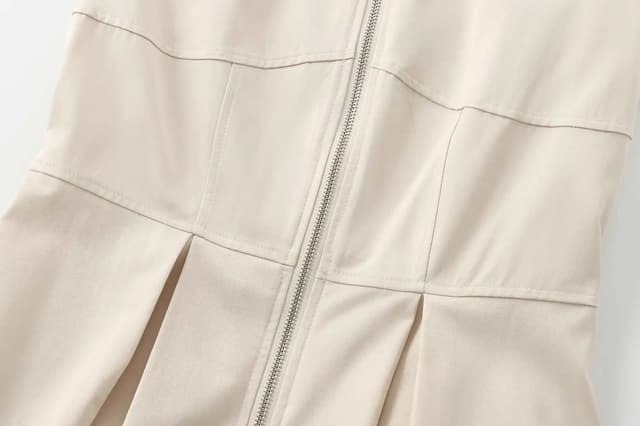 Elegant French Style Sleeveless Midi Dress for Women, Round Neck, Cinched Waist, A-Line Silhouette, Polyester Fabric, Street Trend Design showcase 12