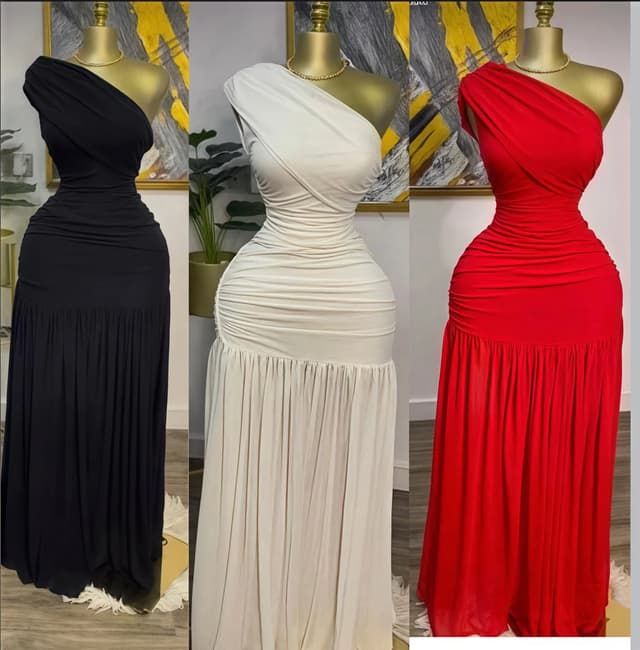 Elegant Women's Maxi Dress: Sexy Off-Shoulder One-Sleeve Mesh Slit Design for Parties, Holidays, and Club Nights showcase 8