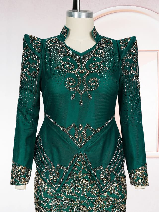 Luxury African Ankara Dashiki Maxi Dress for Women - Elegant Long Sleeve Wedding Party Gown, Plus Size Fashion Apparel showcase 10