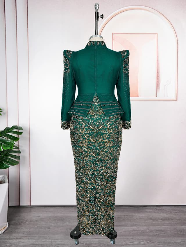 Luxury African Ankara Dashiki Maxi Dress for Women - Elegant Long Sleeve Wedding Party Gown, Plus Size Fashion Apparel showcase 9