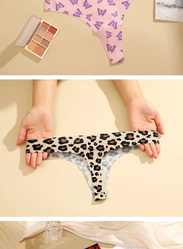 3PCS Sexy G-String Thongs for Women, Colorful Bikini Style T-Back Panties, Seamless Low Waist Intimates, Comfortable Lady Underwear showcase 5