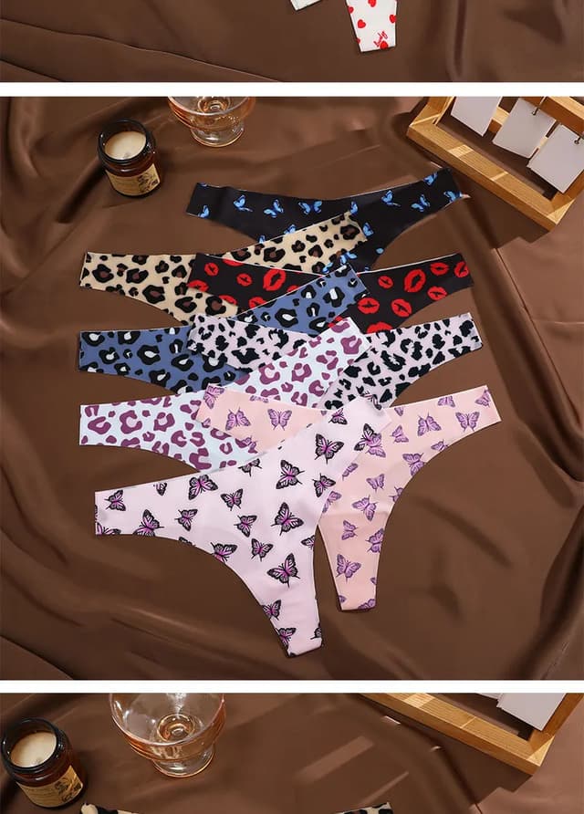 3PCS Sexy G-String Thongs for Women, Colorful Bikini Style T-Back Panties, Seamless Low Waist Intimates, Comfortable Lady Underwear showcase 15