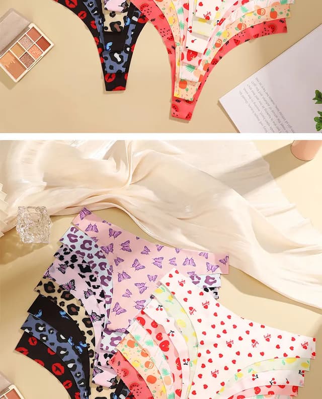 3PCS Sexy G-String Thongs for Women, Colorful Bikini Style T-Back Panties, Seamless Low Waist Intimates, Comfortable Lady Underwear showcase 8