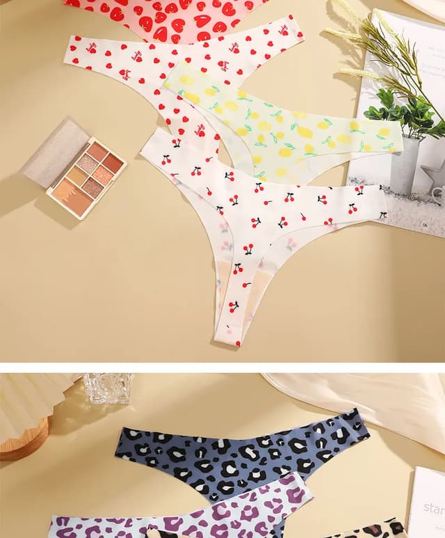 3PCS Sexy G-String Thongs for Women, Colorful Bikini Style T-Back Panties, Seamless Low Waist Intimates, Comfortable Lady Underwear showcase 3