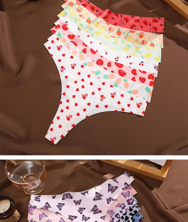 3PCS Sexy G-String Thongs for Women, Colorful Bikini Style T-Back Panties, Seamless Low Waist Intimates, Comfortable Lady Underwear showcase 12