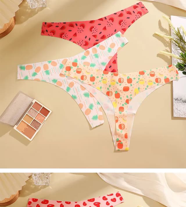 3PCS Sexy G-String Thongs for Women, Colorful Bikini Style T-Back Panties, Seamless Low Waist Intimates, Comfortable Lady Underwear showcase 2