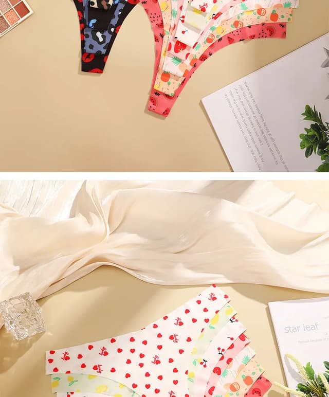 3PCS Sexy G-String Thongs for Women, Colorful Bikini Style T-Back Panties, Seamless Low Waist Intimates, Comfortable Lady Underwear showcase 9