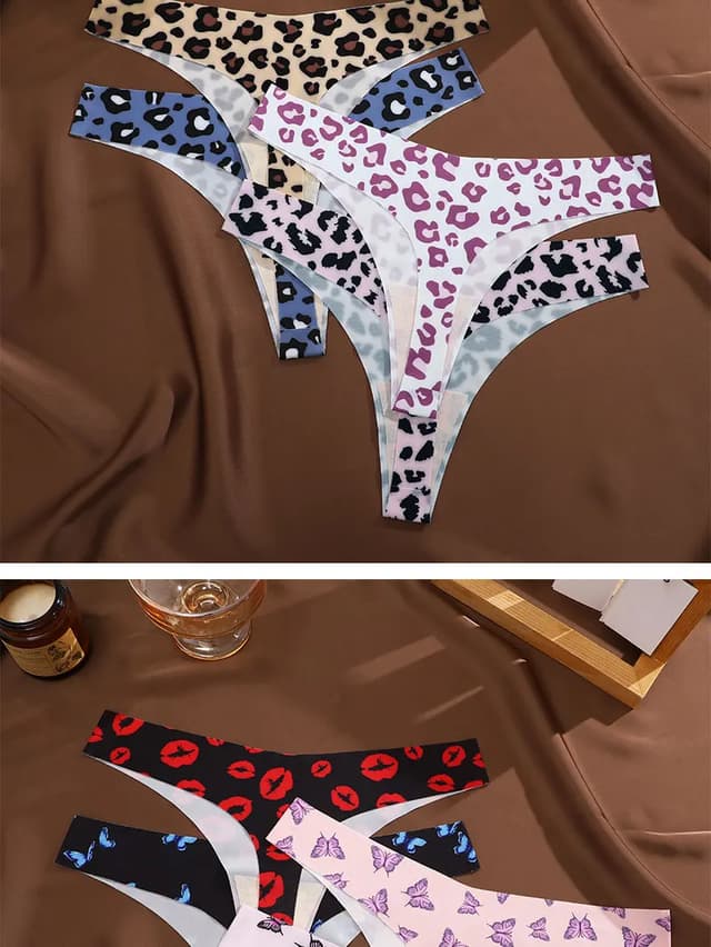 3PCS Sexy G-String Thongs for Women, Colorful Bikini Style T-Back Panties, Seamless Low Waist Intimates, Comfortable Lady Underwear showcase 16