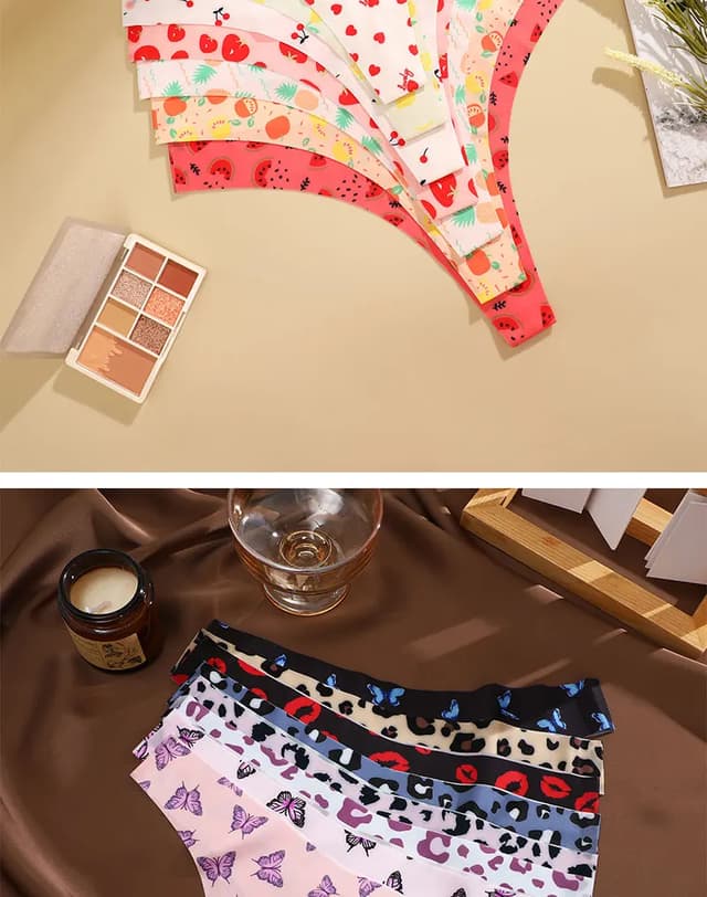 3PCS Sexy G-String Thongs for Women, Colorful Bikini Style T-Back Panties, Seamless Low Waist Intimates, Comfortable Lady Underwear showcase 10